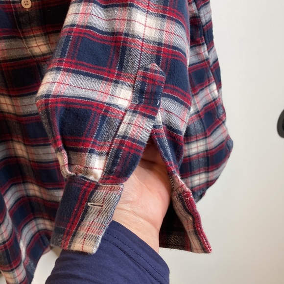 Plaid Half Button Up Long Sleeve Shirt - Picture 9 of 10